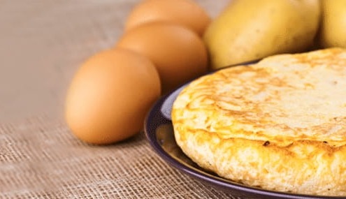 tortilla de patatas hecha con microondas