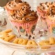 cupcakes de vainilla y crema de chocolate