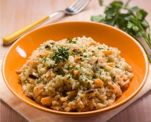 risotto de salmón