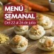 Menú semanal del 22 al 26 de julio