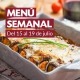 Menú semanal del 15 al 19 de julio