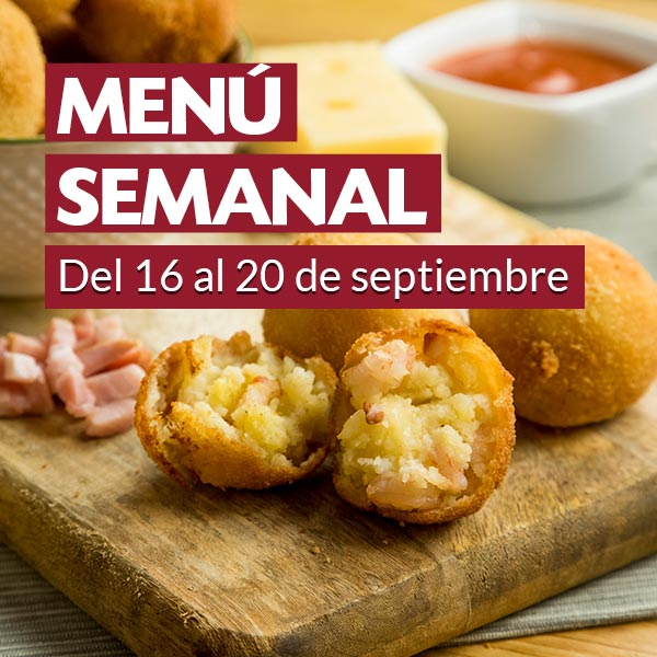 Menú semanal del 16 al 20 de septiembre