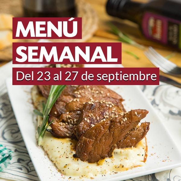 Menú semanal del 23 al 27 de septiembre