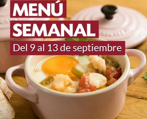 Menú semanal del 9 al 13 de septiembre