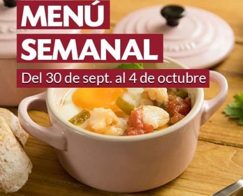 Menú semanal del 30 de septiembre al 4 de octubre