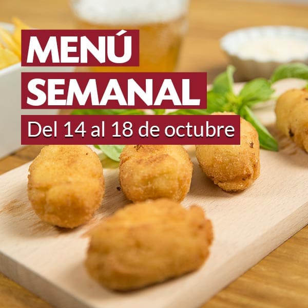 Menú semanal del 14 al 18 de octubre