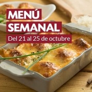 Menú semanal del 21 al 25 de octubre