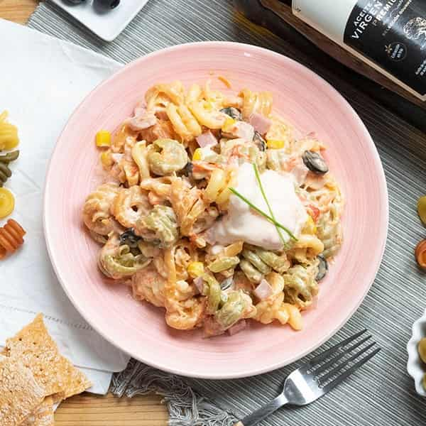 ensaladilla de pasta y jamon