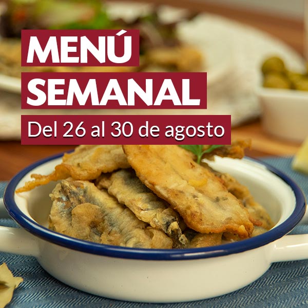 Menú semanal del 26 al 30 de agosto