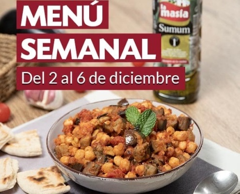 Menú semanal del 2 al 6 de diciembre