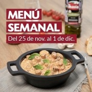 Menú semanal del 25 de noviembre al 1 de diciembre