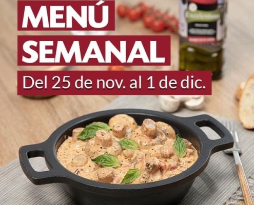 Menú semanal del 25 de noviembre al 1 de diciembre