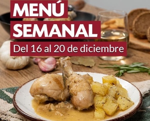 Menú semanal del 16 al 20 de diciembre