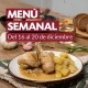 Menú semanal del 16 al 20 de diciembre