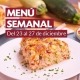 Menú semanal del 23 al 27 de diciembre