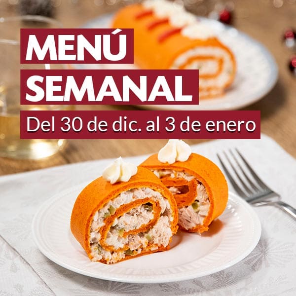 Menú semanal del 30 de diciembre al 3 de enero