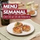 Menú semanal del 10 al 14 de febrero