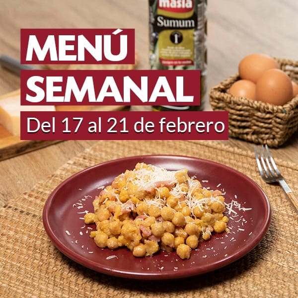 Menú semanal del 17 al 21 de febrero