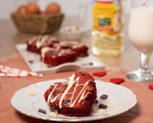 Receta casera de Brownie red velvet